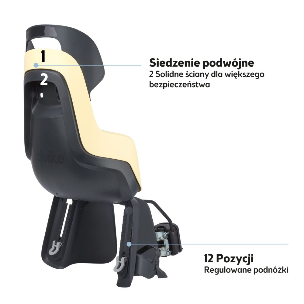 Fotelik rowerowy na ramę Bobike Maxi Go Lemon Sorbet - obrazek 3