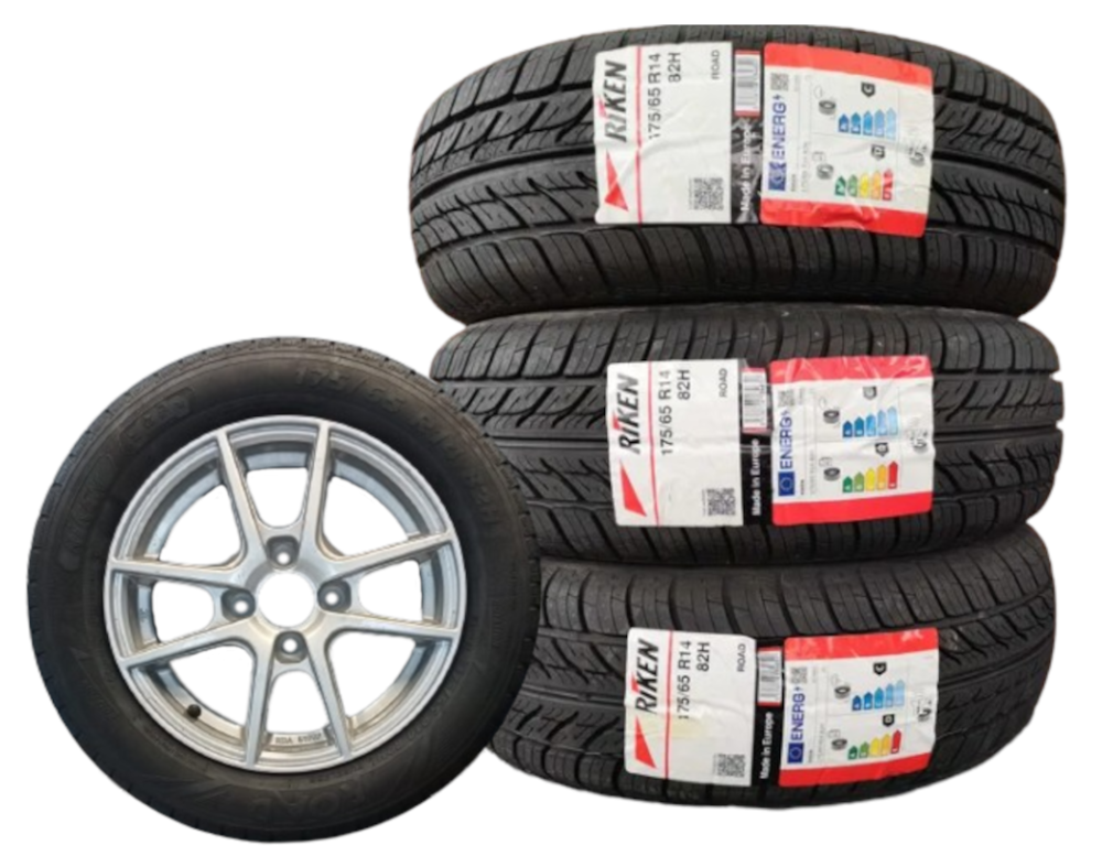Kompletne koła aluminiowe 175/65 5.5x14cali Riken Road Et43 4x100 Platin
