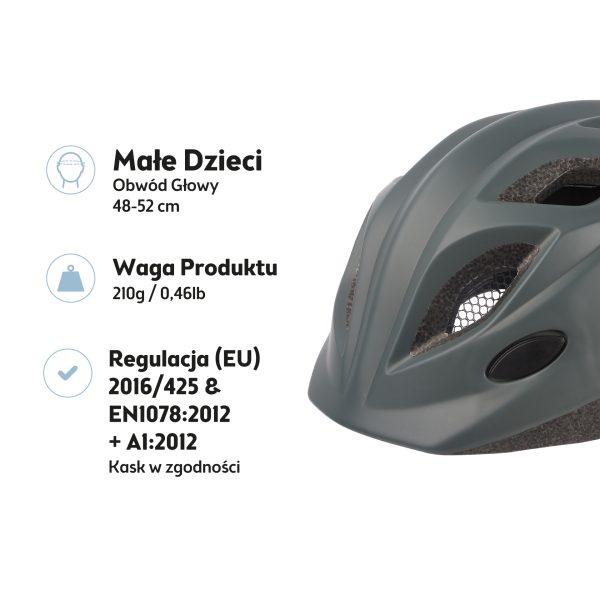 Kask rowerowy dziecięcy Bobike One Plus r. XS urban grey - obrazek 3