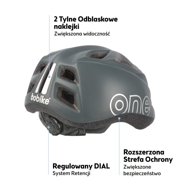 Kask rowerowy dziecięcy Bobike One Plus r. XS urban grey - obrazek 2