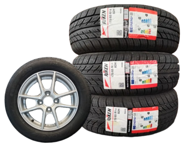 Kompletne koła aluminiowe 175/65 5.5x14cali Riken Road Et43 4x100 Platin